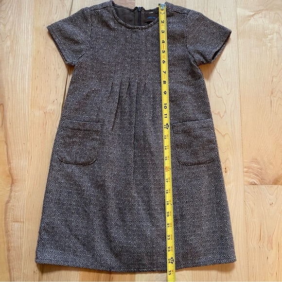 Vintage Simple Kids Brown Tweed With Silver Flecks Dress - Picture 9 of 9